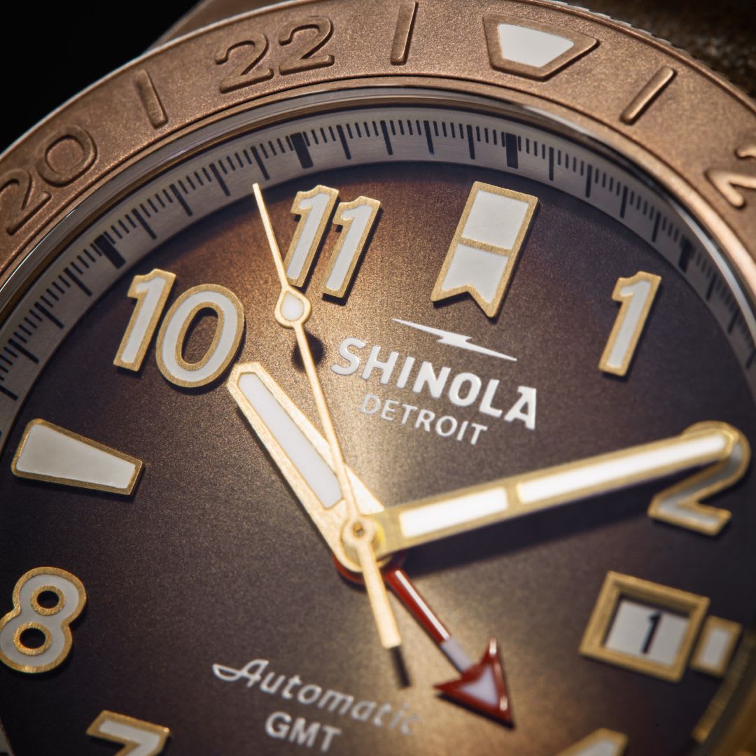 Shinola's 40MM Bronze Monster GMT | Continental Diamond