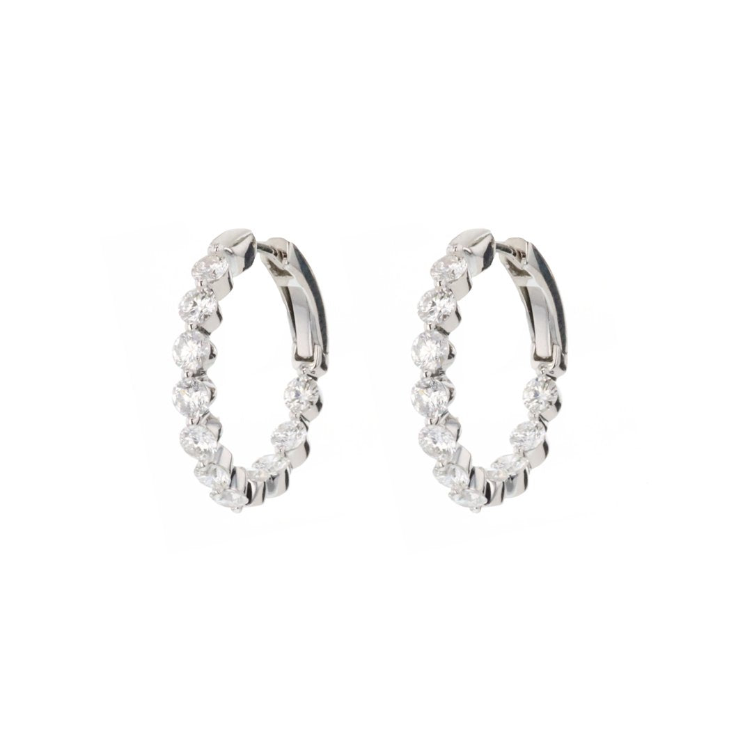 2.07 ctw Diamond Inside-Out Hoop Earrings