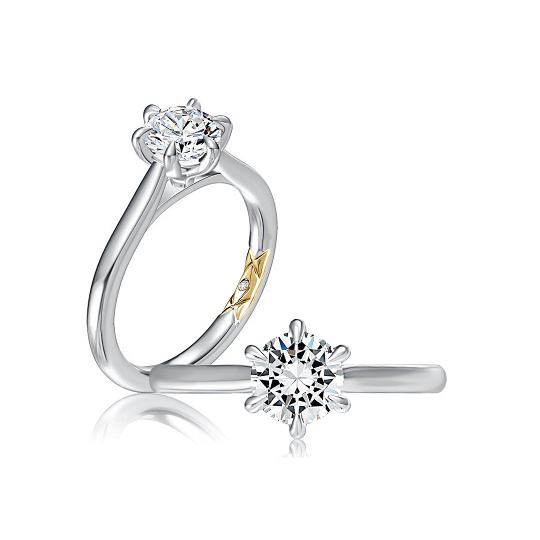 Solitaire diamond ladies ring sales