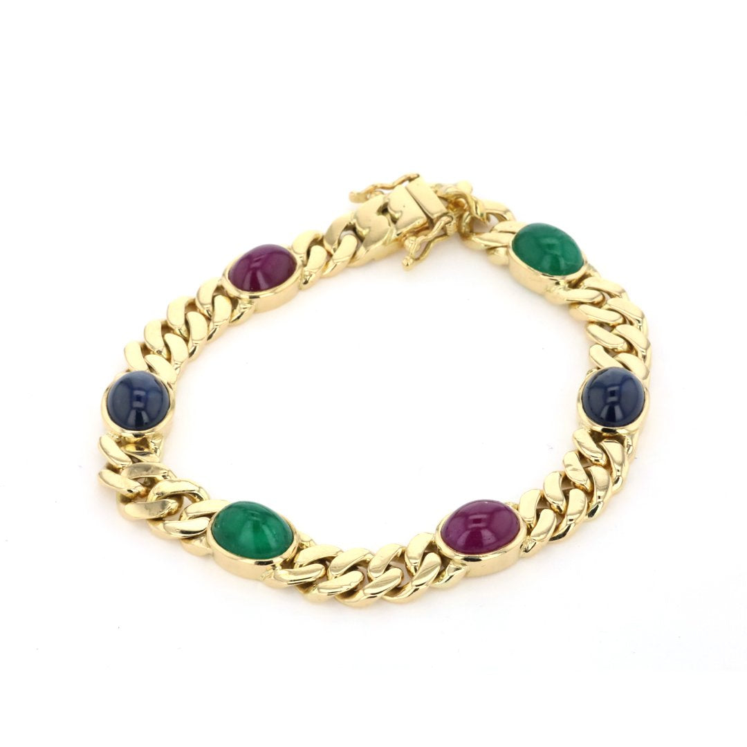 Emerald, Ruby & Blue Sapphire Bracelet