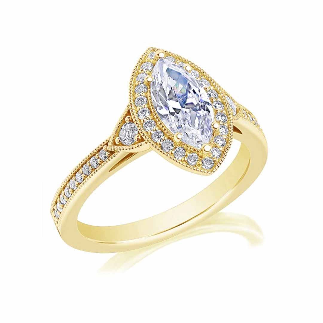 0.31 ctw Diamond Halo Engagement Ring