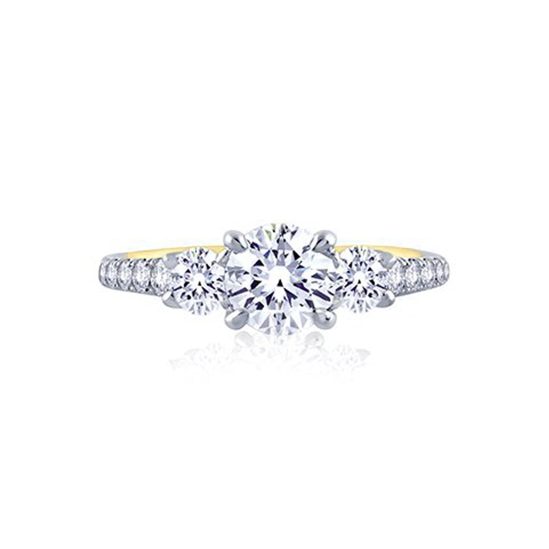 0.85 ctw Diamond Three-Stone Engagement Ring