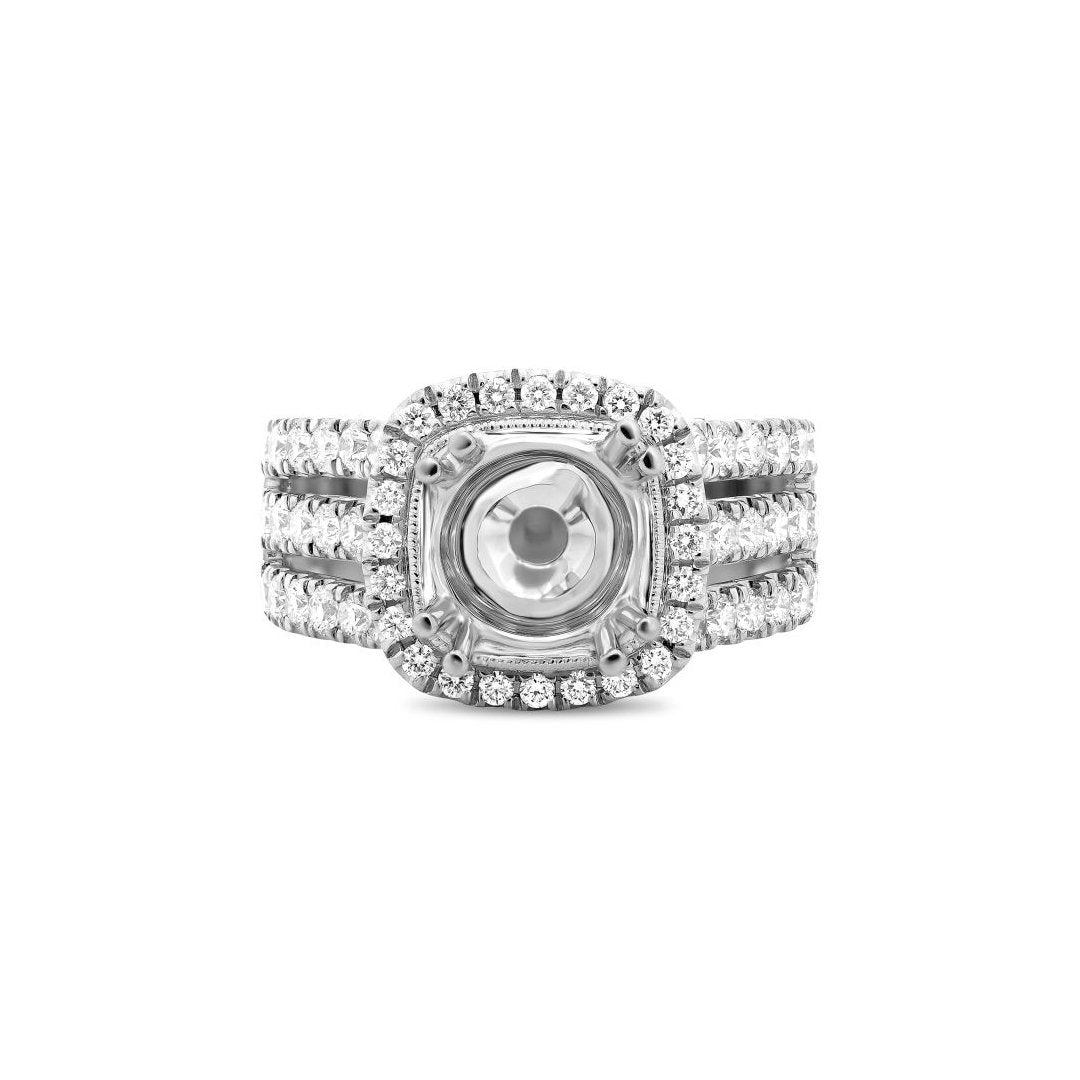 1.37 ctw Diamond Halo Engagement Ring