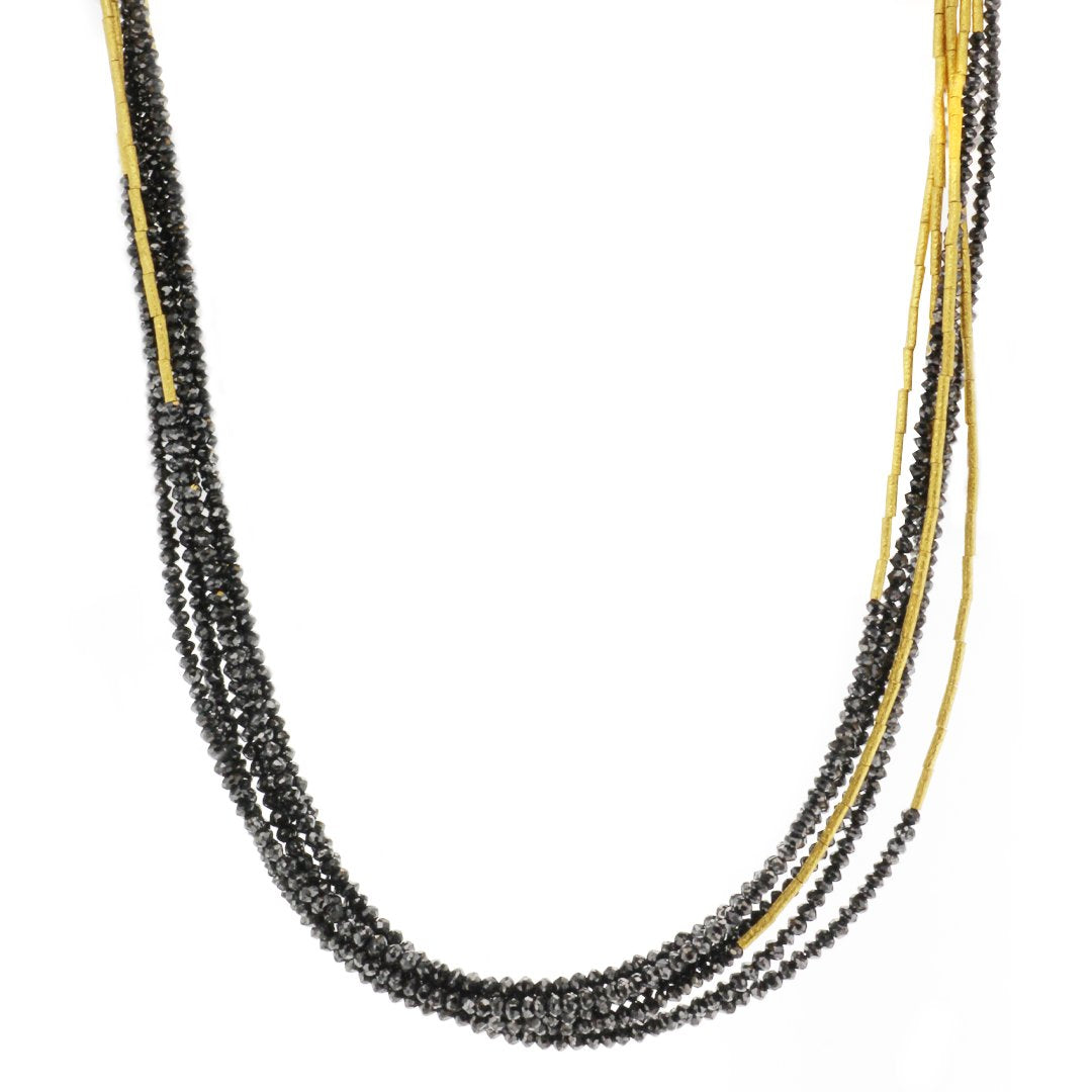 18" Black Diamond Bead Necklace