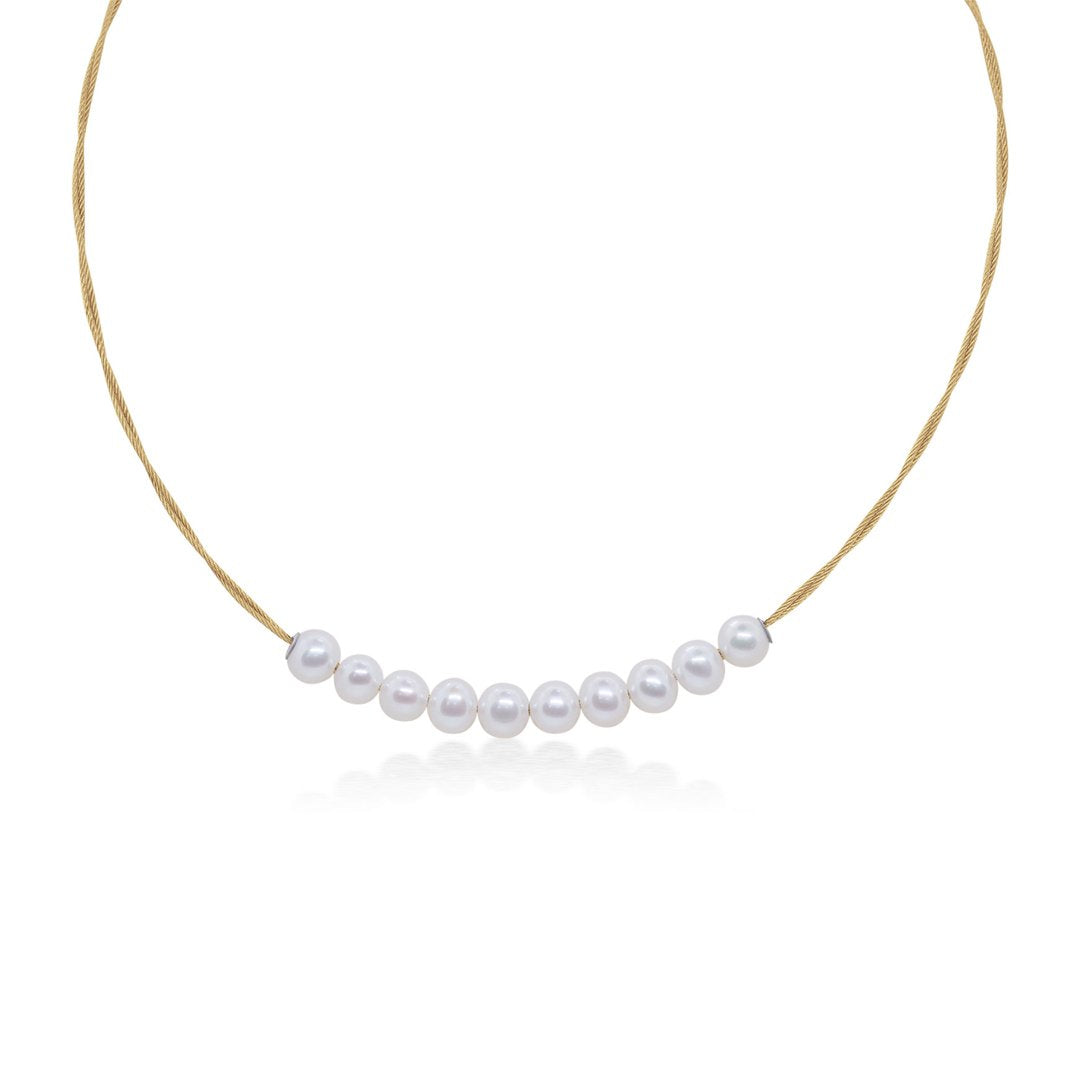 14+2" Pearl Cable Necklace