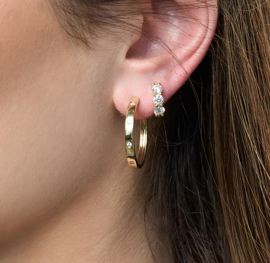 0.15 ctw Diamond Hoop Earrings