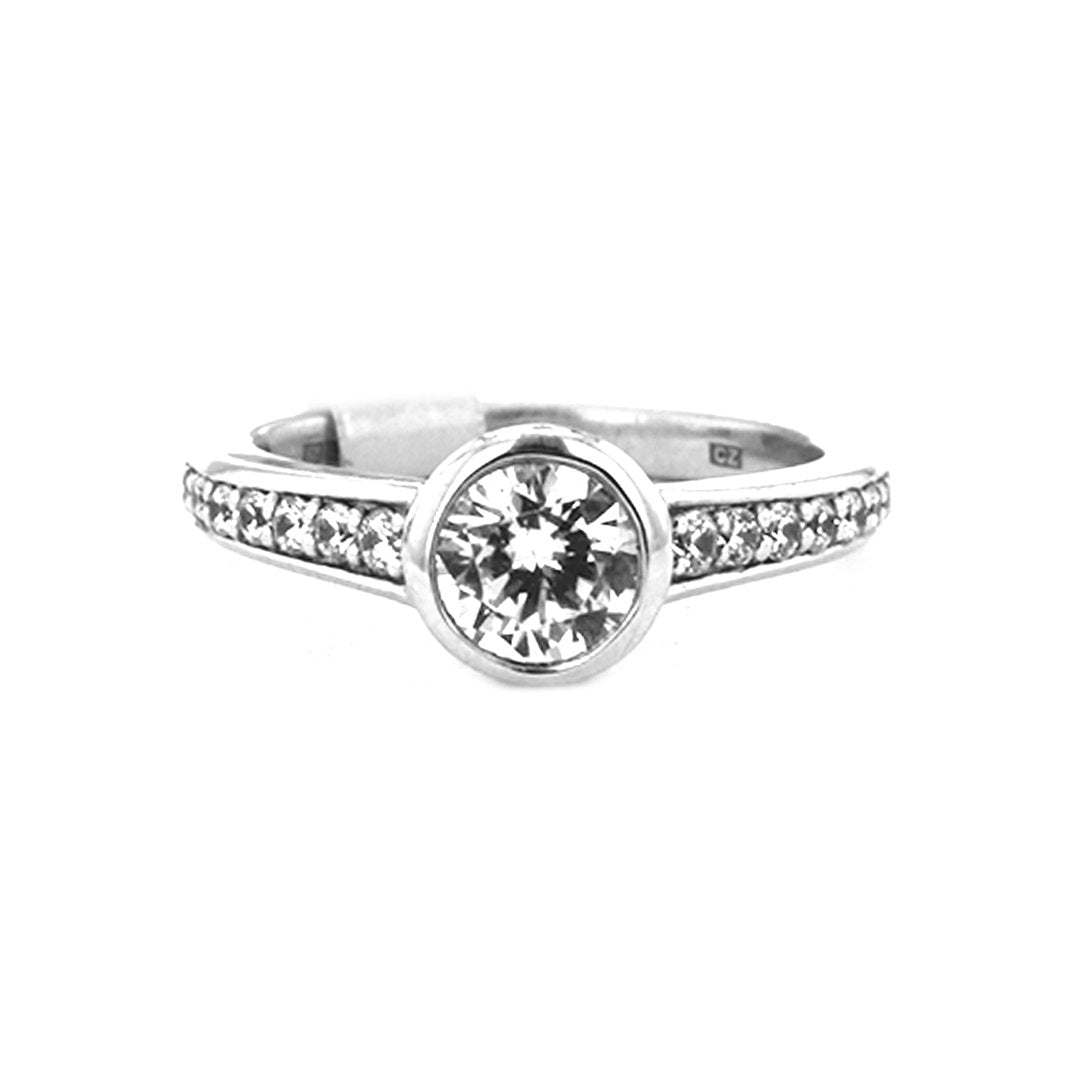 0.34 ctw Diamond Bezel Engagement Ring
