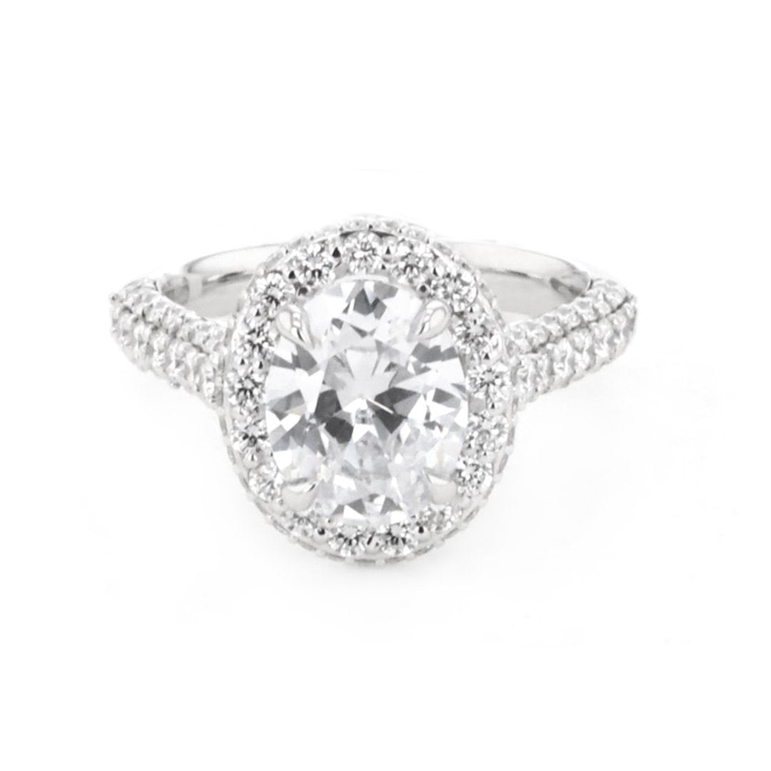 1.56 ctw Diamond Halo Engagement Ring