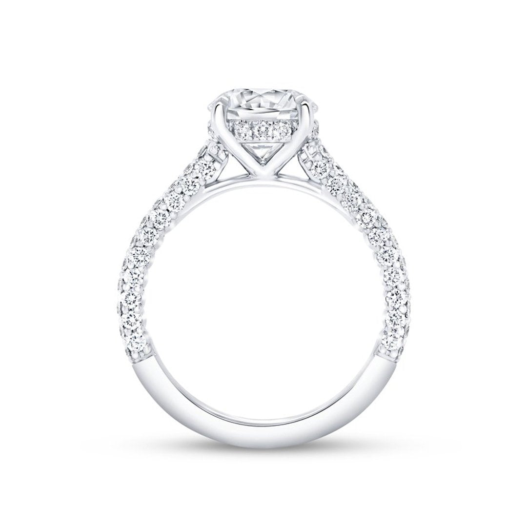 0.82 ctw Diamond Hidden Halo Engagement Ring