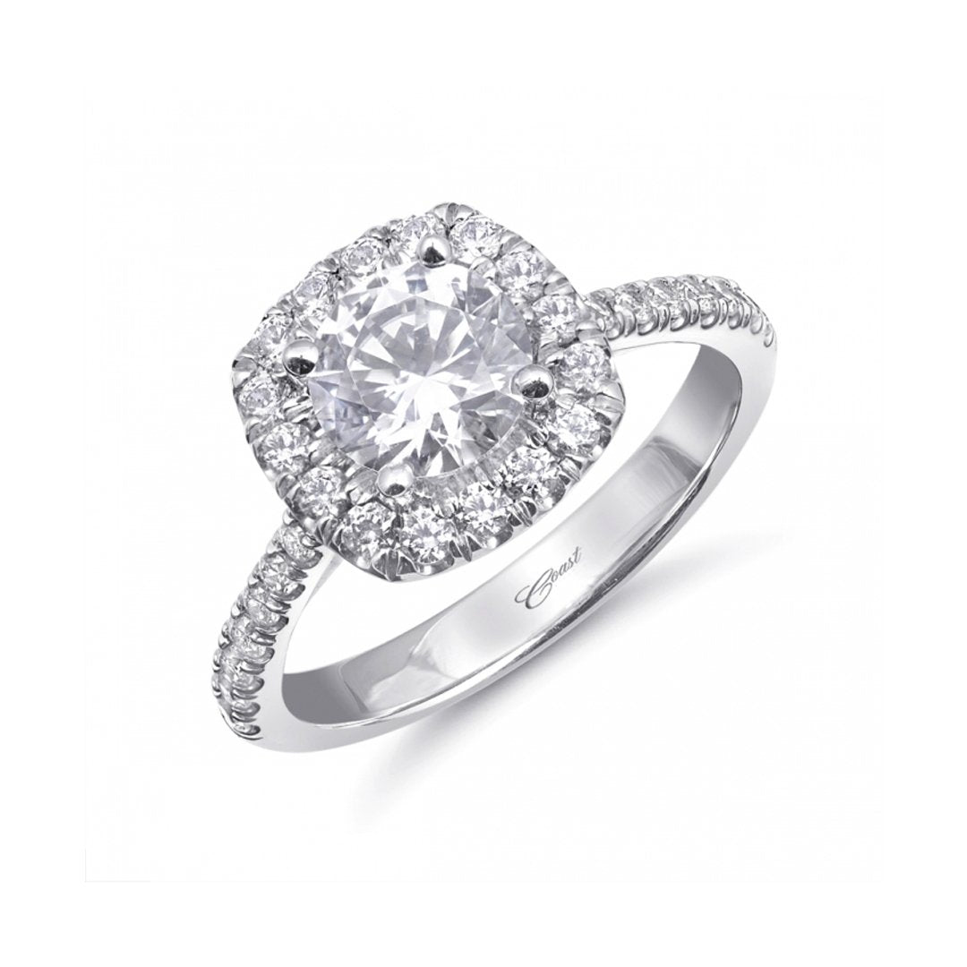0.48 ctw Diamond Halo Engagement Ring