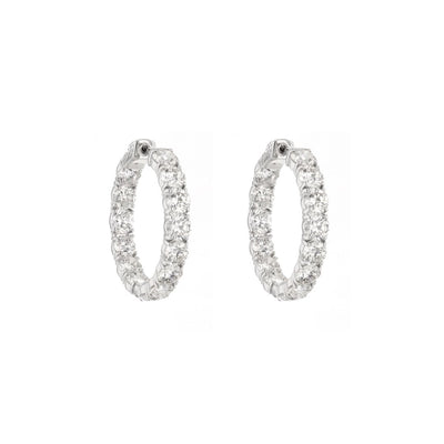 11.25 ctw Diamond 1.25" Inside-Out Hoop Earrings - Continental Diamond