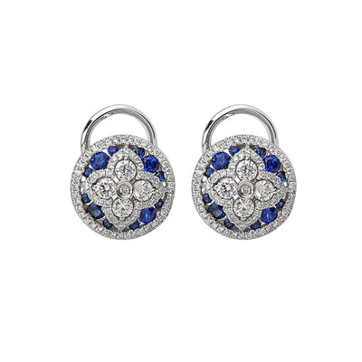 Blue Sapphire & Diamond Earrings - Continental Diamond