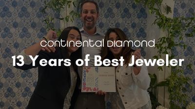 Best Jeweler! Continental Diamond Awarded Best Jeweler for 13th Year!