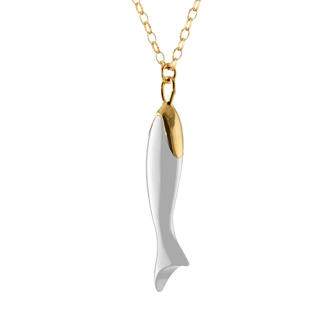 White Ceramic Fish Charm Necklace