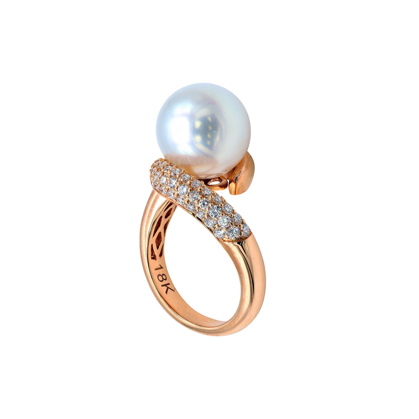 Pearl & Diamond Bypass Ring