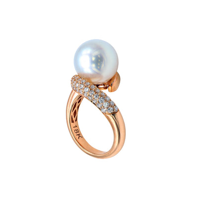 Pearl & Diamond Bypass Ring