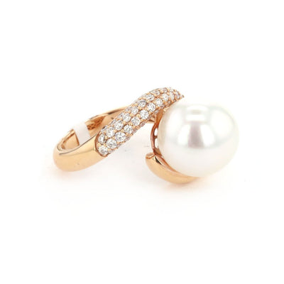 Pearl & Diamond Bypass Ring
