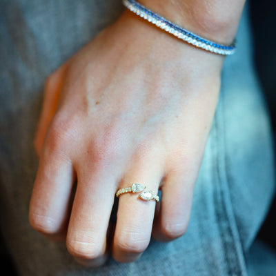 1.3 ctw Diamond Pear By-Pass Band