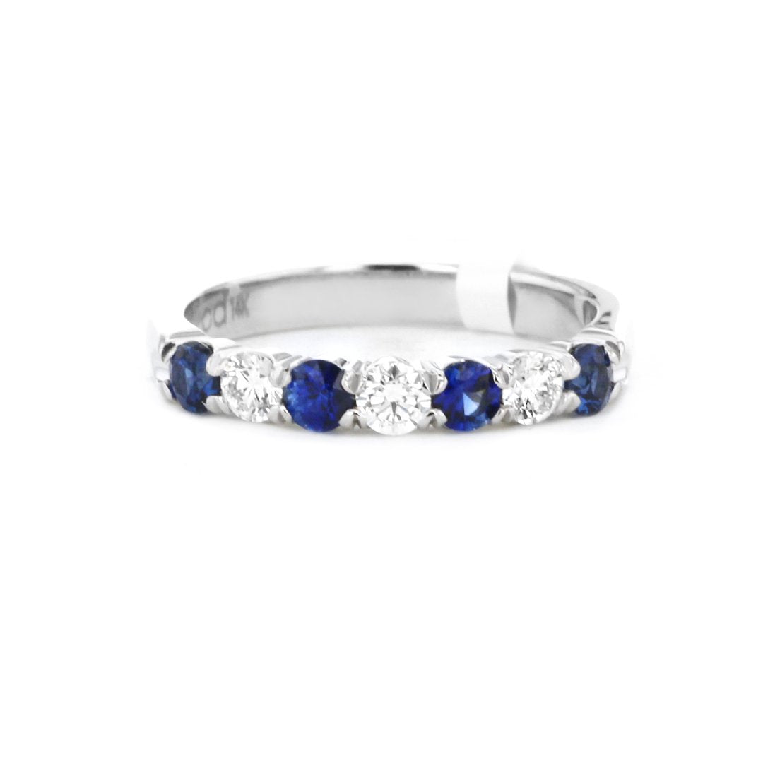 Blue Sapphire & Diamond Band