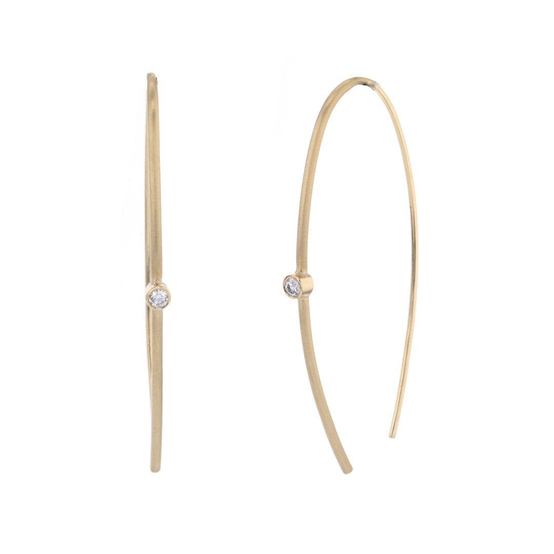 0.10 ctw Diamond Long Wire Earrings