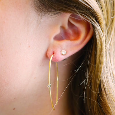 0.10 ctw Diamond Long Wire Earrings