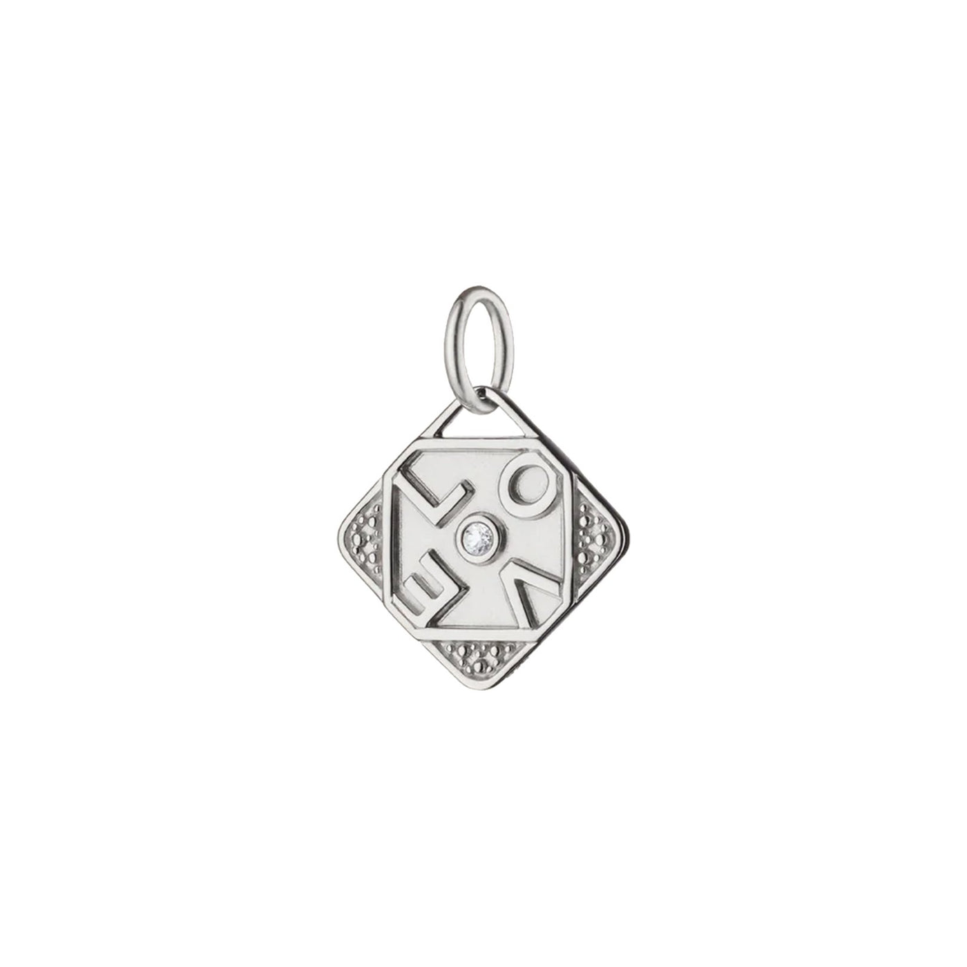 Sapphire Silver Miniature Love Charm Pendant