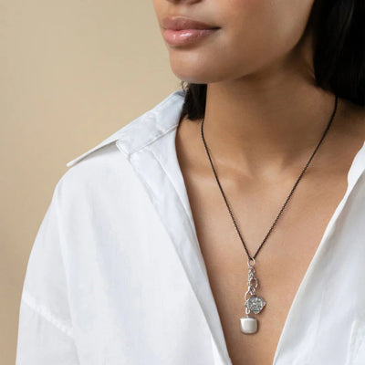 Sapphire Silver Miniature Love Charm Pendant