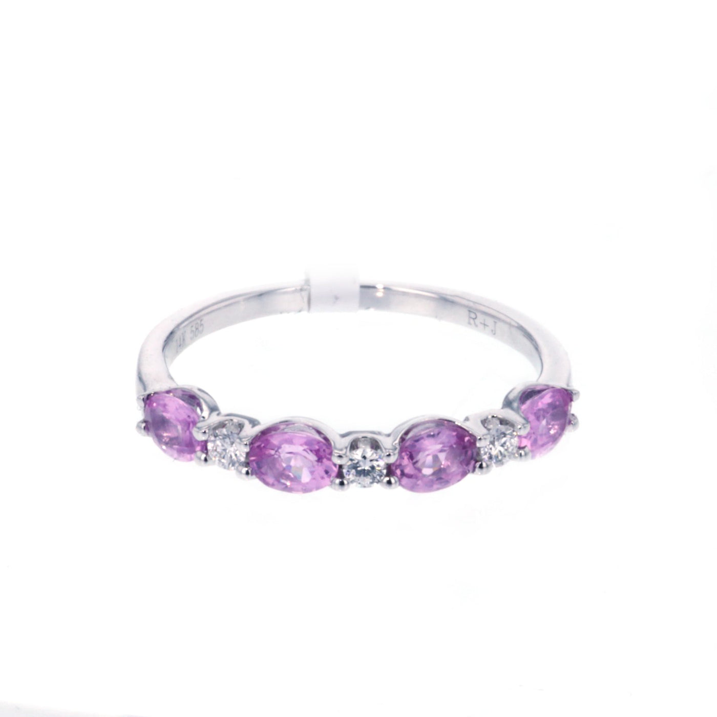 Pink Sapphire & Diamond Band