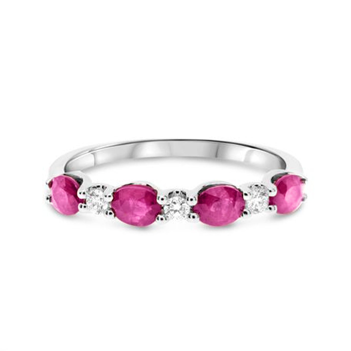 Pink Sapphire & Diamond Band
