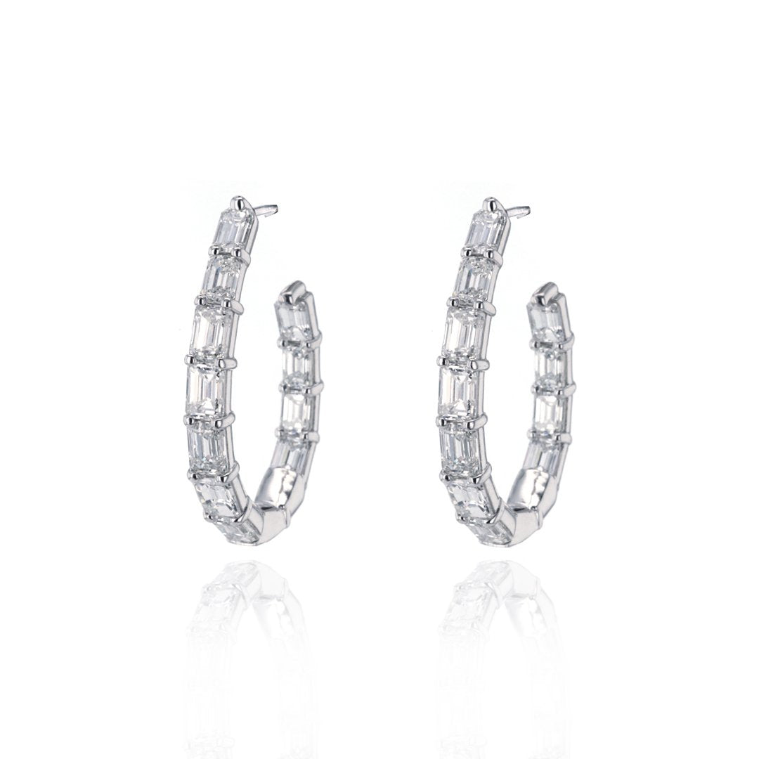 6.52 ctw Diamond Inside-Out Hoop Earrings