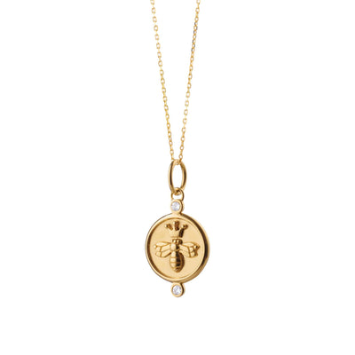 Diamond Queen Bee Charm Pendant