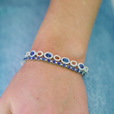 Blue Sapphire & Diamond Bracelet