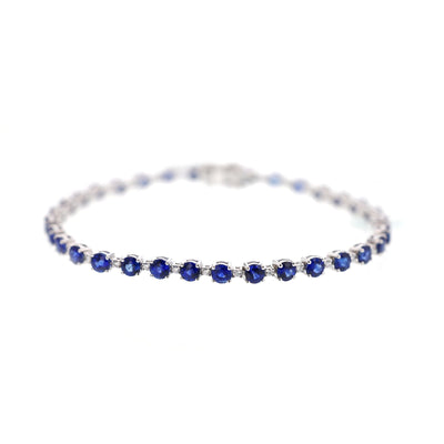 Blue Sapphire & Diamond Bracelet