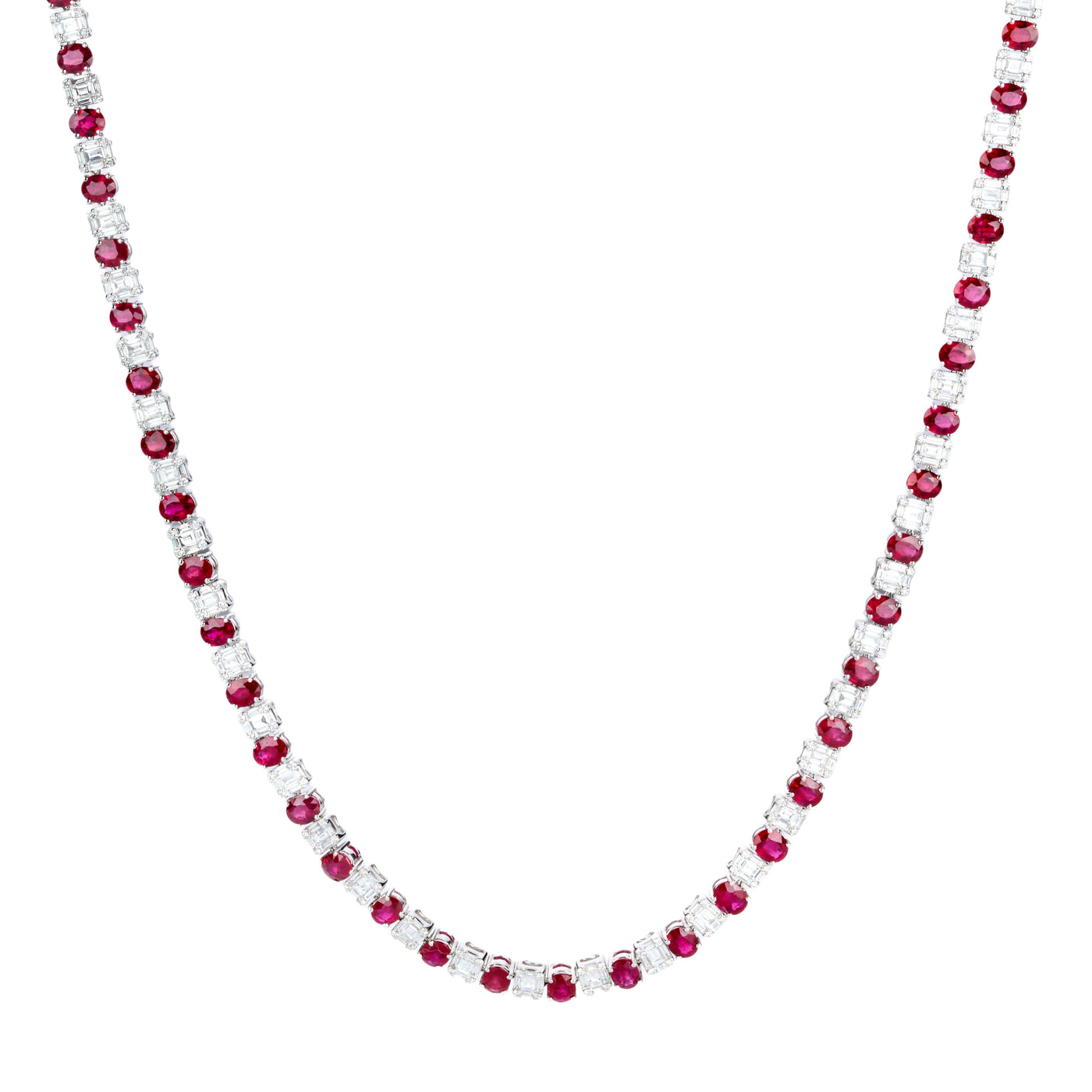 Ruby & Diamond Eternity Necklace