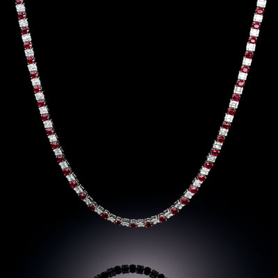 Ruby & Diamond Eternity Necklace