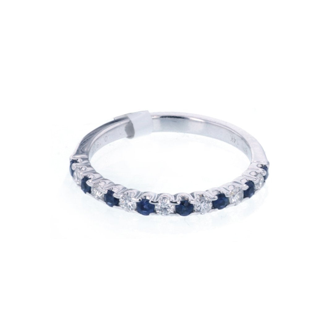 Blue Sapphire & Diamond Band