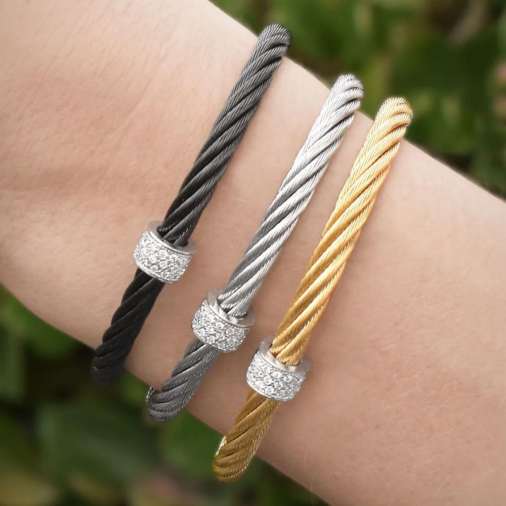 0.13 ctw Diamond Bangle Cable Bracelet