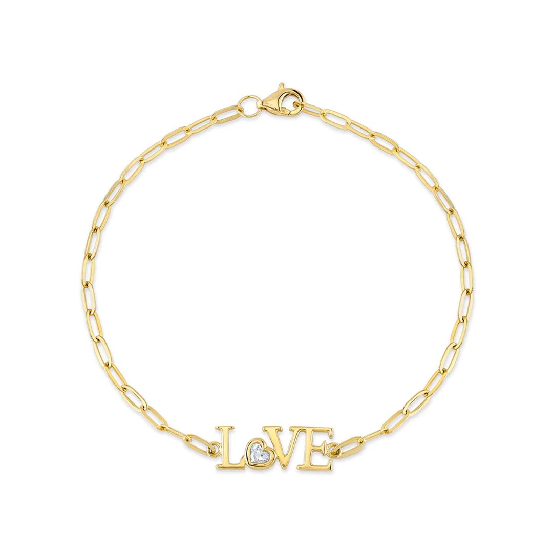 0.12 ctw Diamond "Love" Bracelet