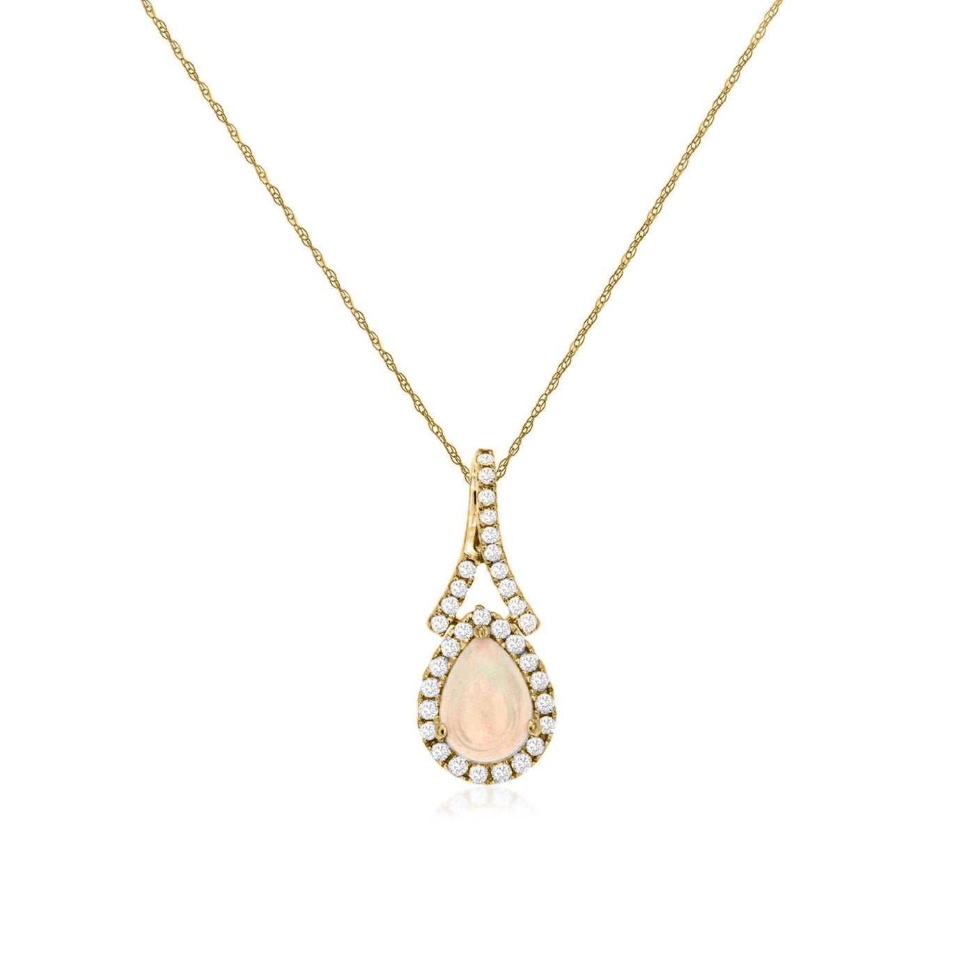 Opal & Diamond Pendant Necklace