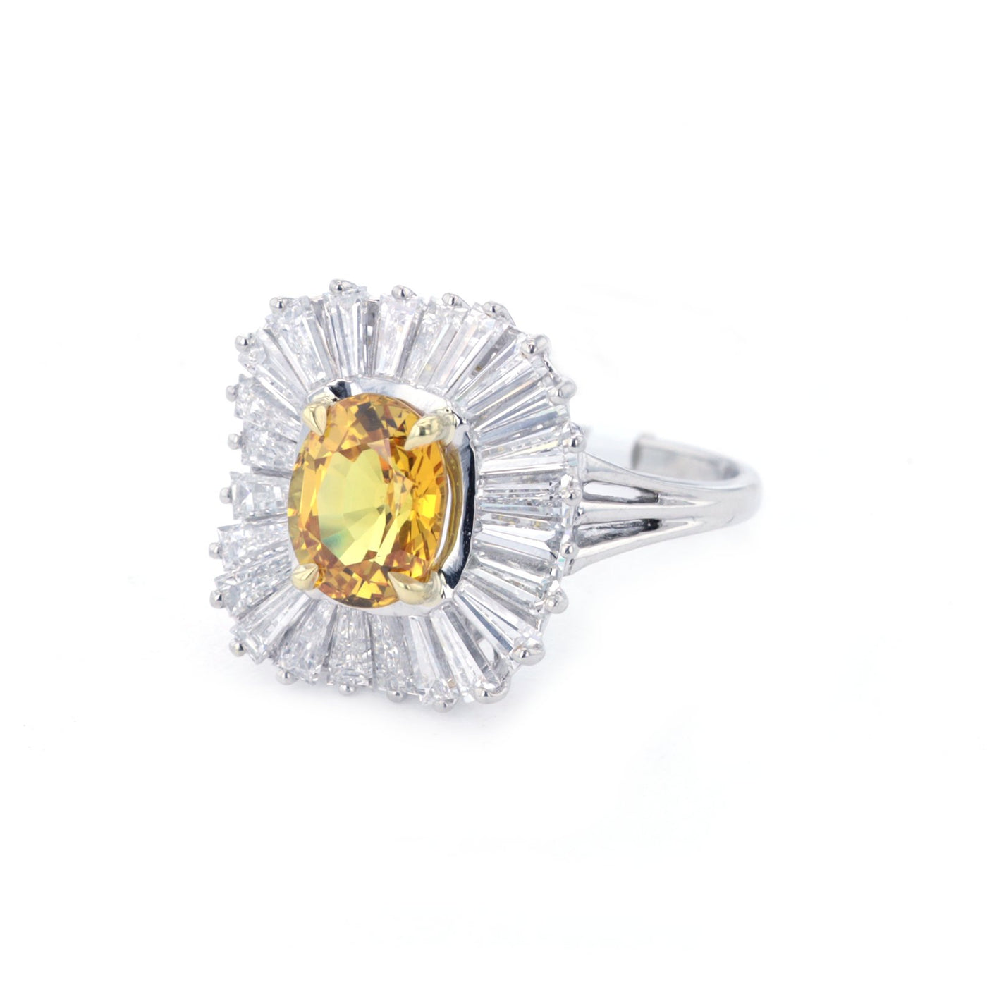 Yellow Sapphire Diamond Ballerina Ring