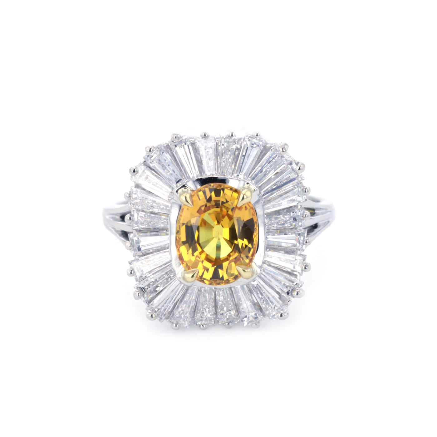Yellow Sapphire Diamond Ballerina Ring