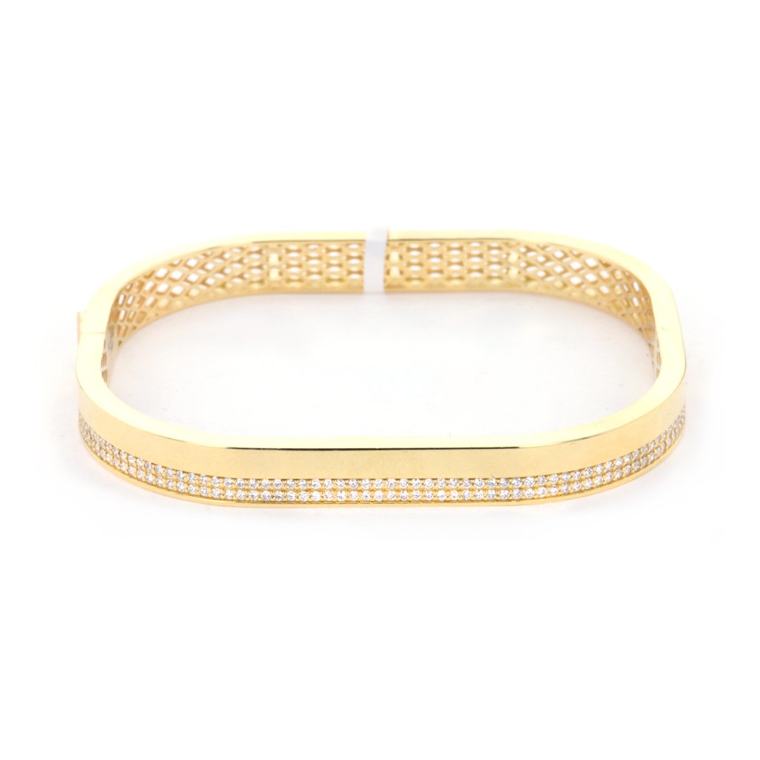 0.19 ctw Diamond Square Bangle Bracelet