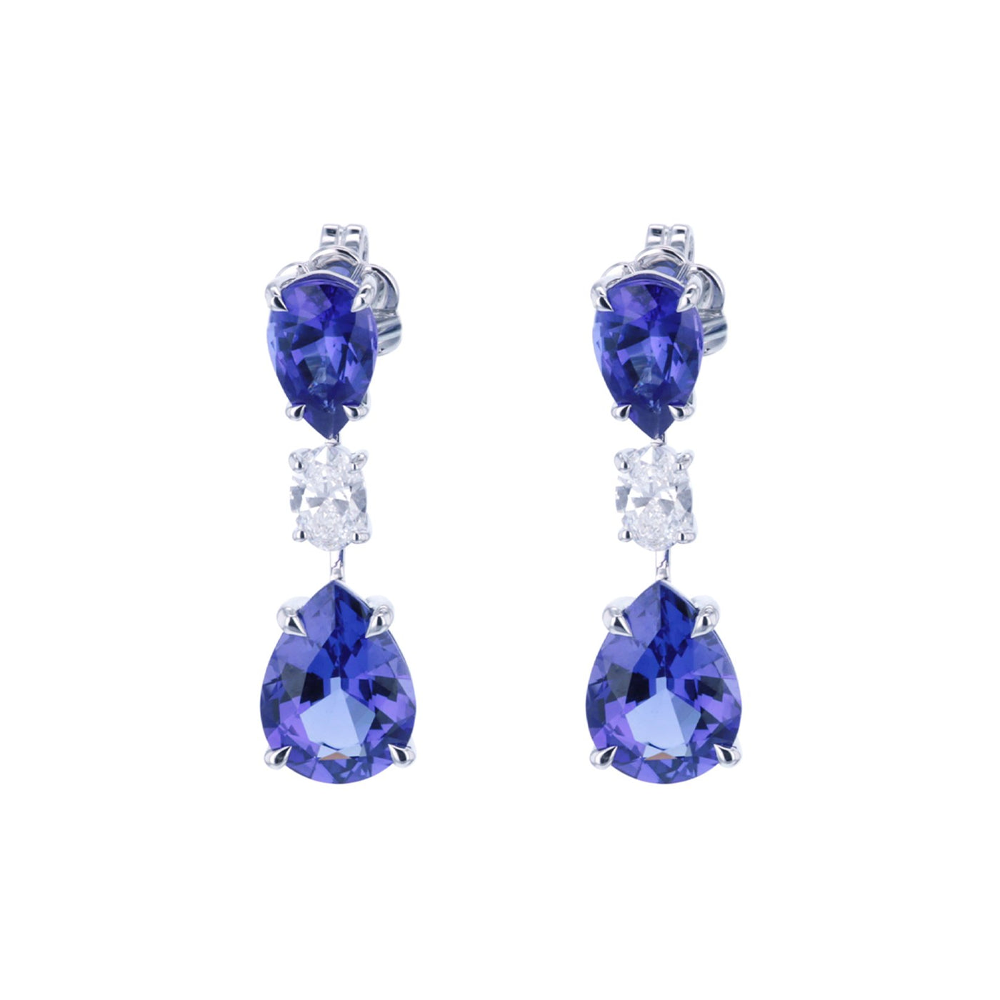 Tanzanite & Diamond Drop Earrings