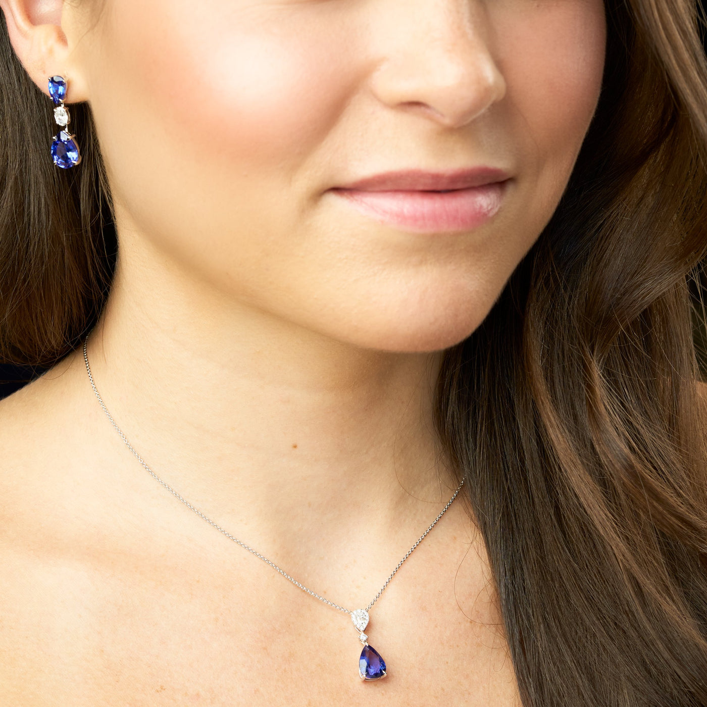 Tanzanite & Diamond Drop Earrings