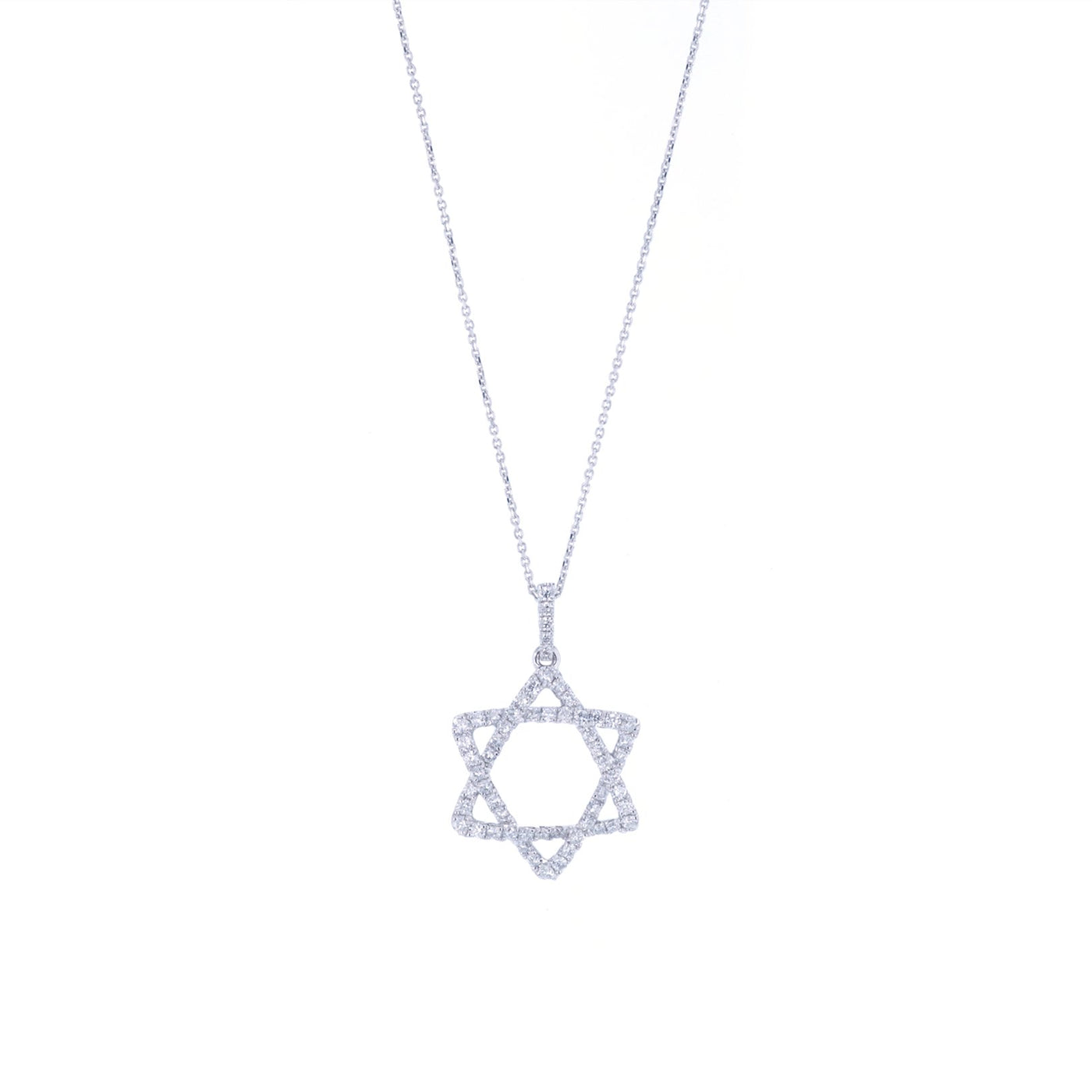 0.38ctw Diamond Star of David Necklace