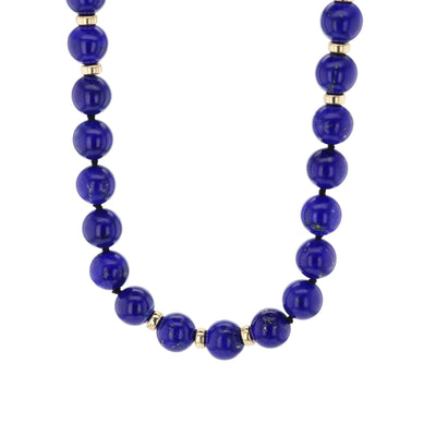 34" Lapis Bead Strand Necklace