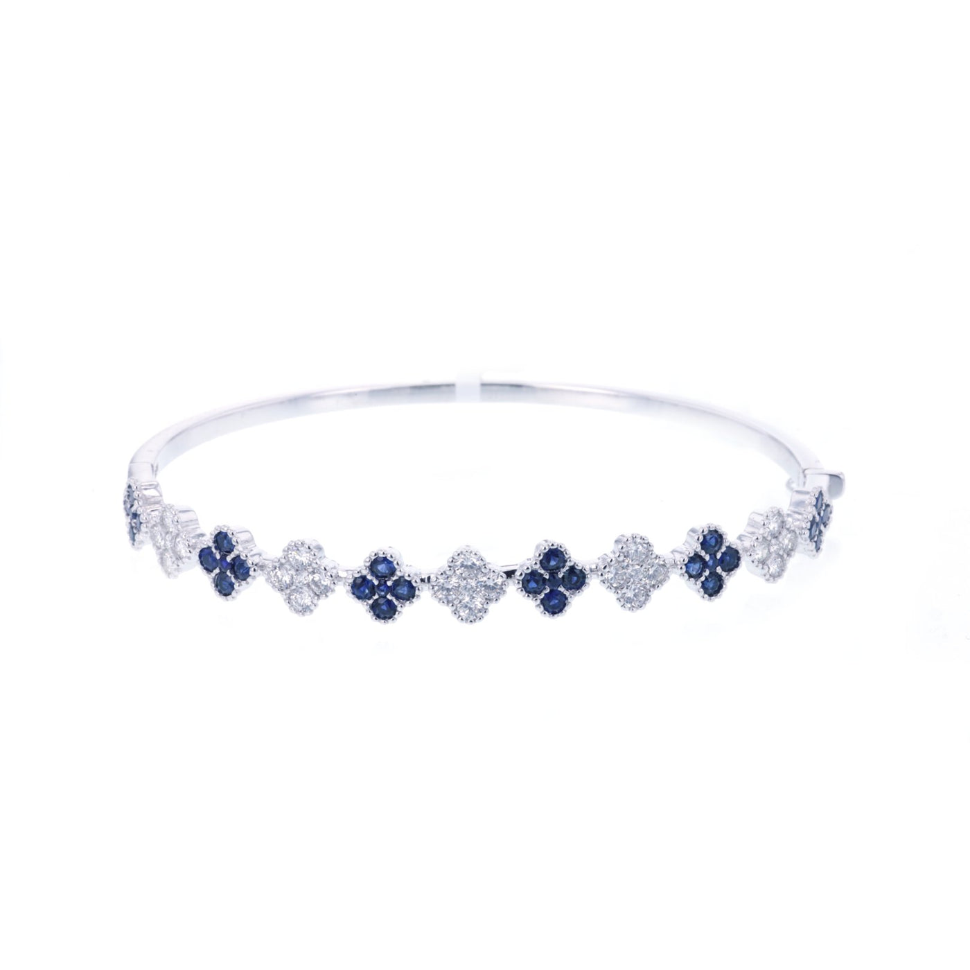 Blue Sapphire & Diamond Bangle Bracelet