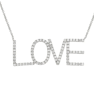 16+2" 0.58 ctw Diamond "Love" Necklace