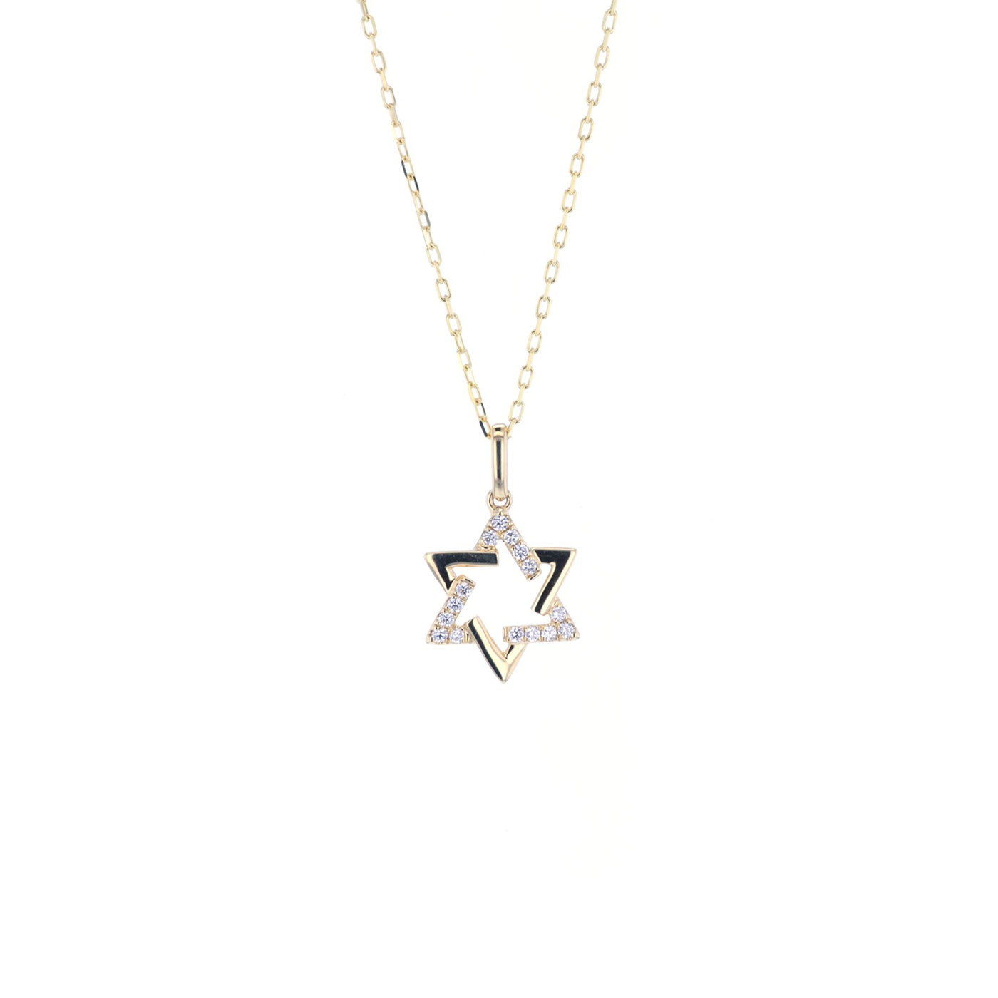 0.16ctw DIamond Star of David Pendant Necklace