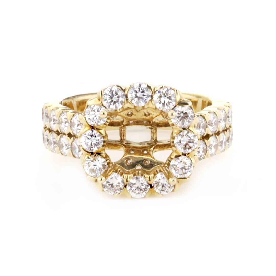 1.93 ctw Diamond Halo Engagement Ring